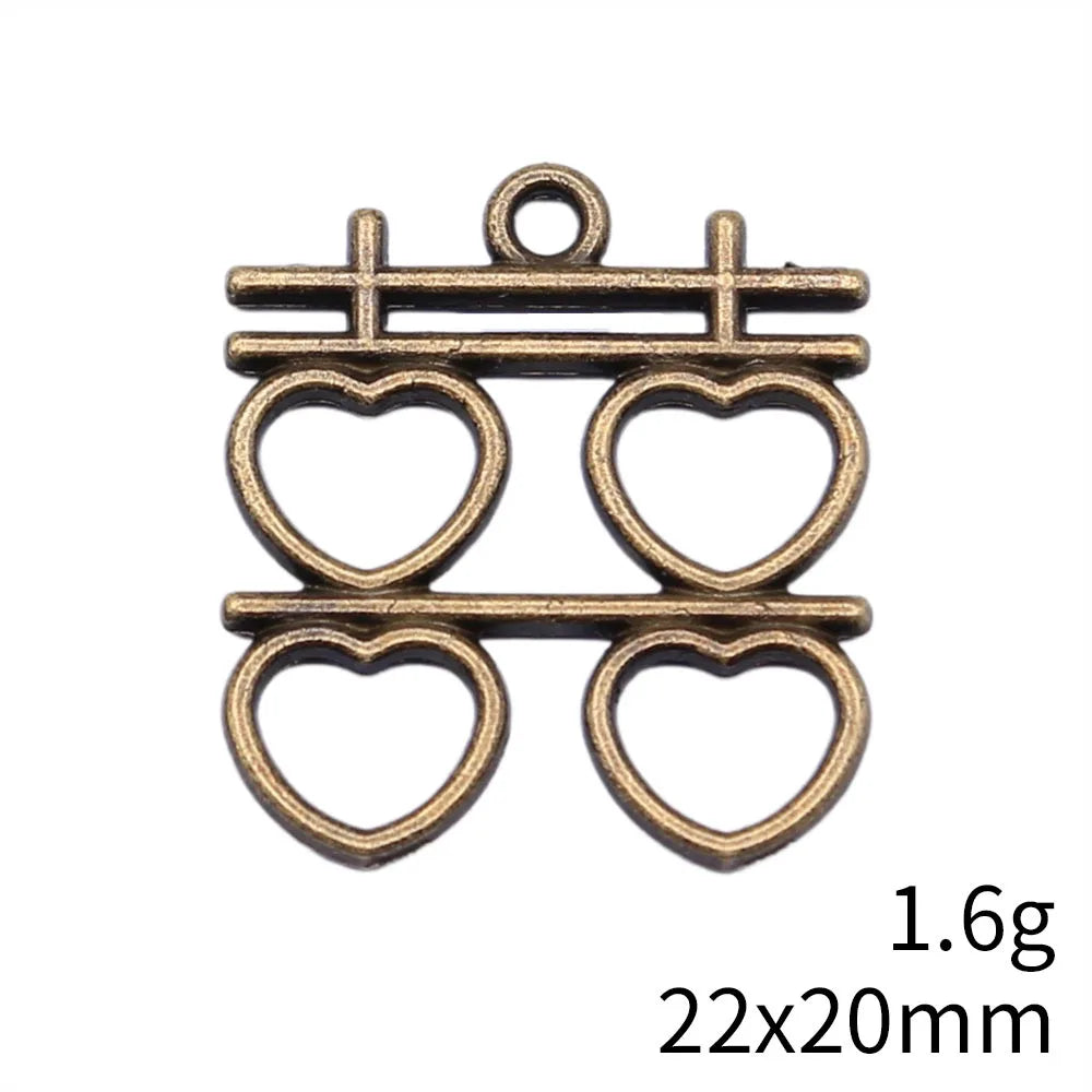 22x20mm 1.6g Multicolor Zinc Alloy Double Happiness Character Charm Pendant for DIY Wedding Jewelry