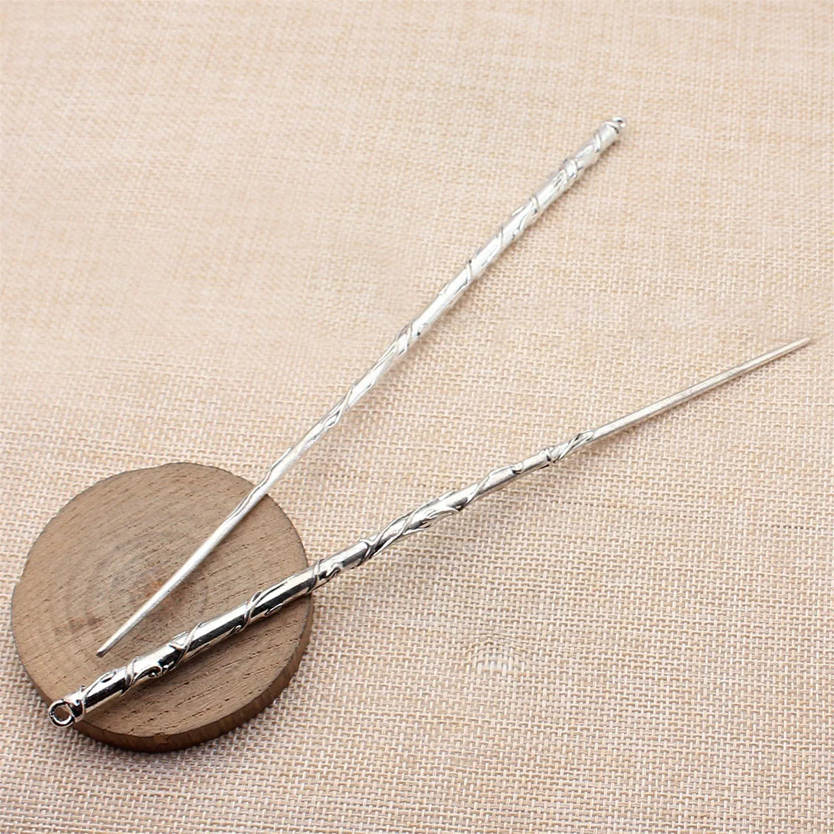 196x6.5x6.3mm 17.2g Antique Silver Zinc Alloy Vine Texture Hair Stick Jewelry Findings for DIY Hair Accessories