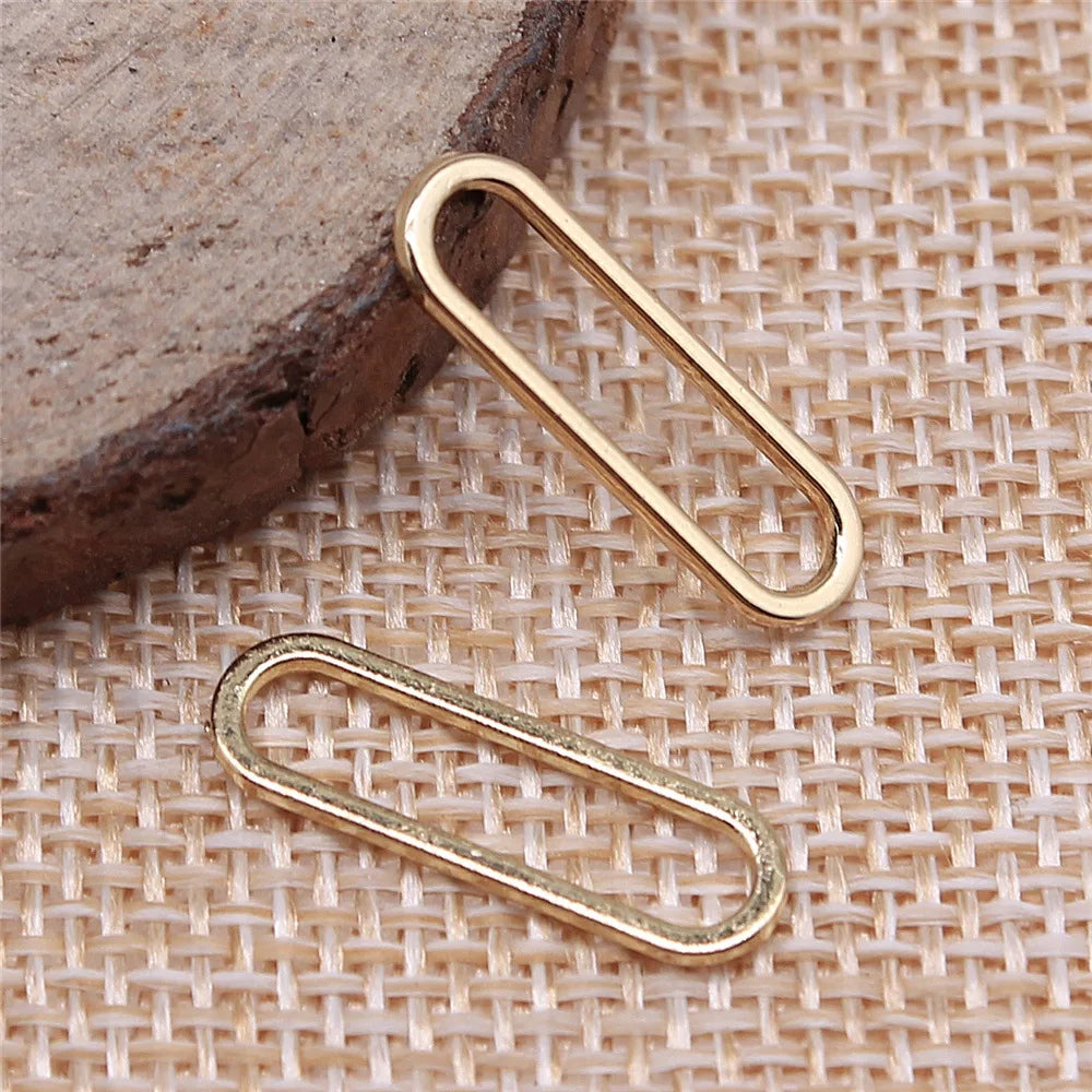 6x20mm 0.4g KC Gold Zinc Alloy Oval Ring Charm Pendant for DIY Necklace Bracelet Jewelry Making