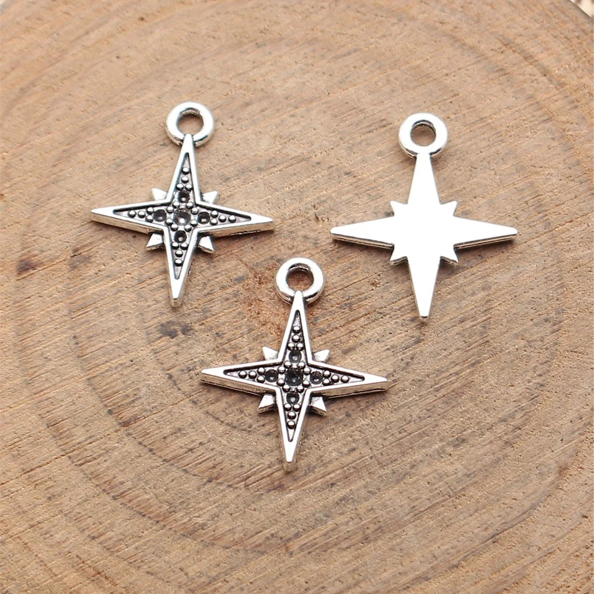 17x14mm 0.42g Multicolor Zinc Alloy Stone Setting Star Charm Pendant for Necklace Bracelet DIY Jewelry