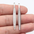 51x5.5mm 1.6g Multicolor Zinc Alloy Long Feather Charm Pendant for DIY Earrings Necklace Making