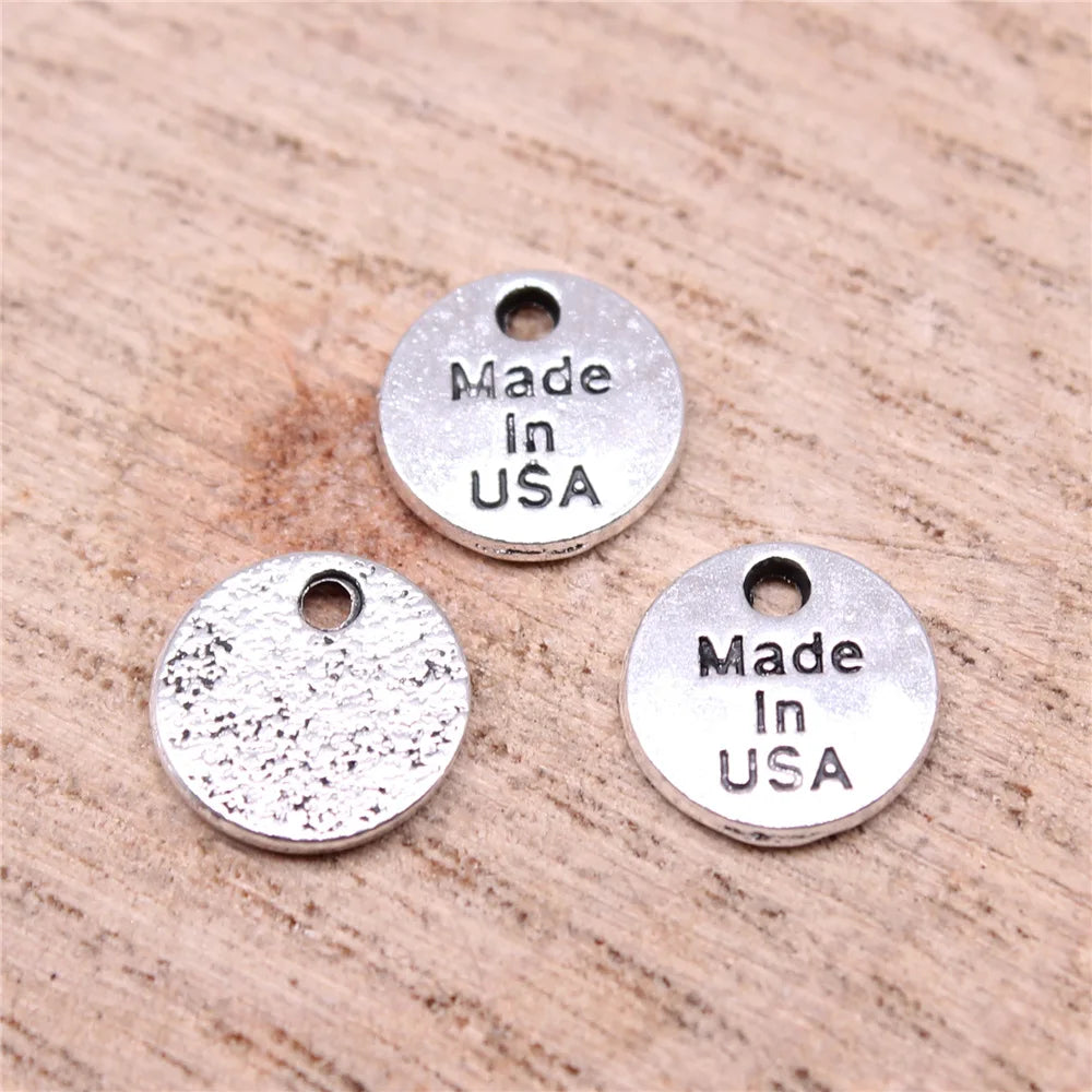 9x9mm 0.5g Antique Silver Zinc Alloy Made in USA Charm Pendant for DIY Necklace Bracelet Jewelry