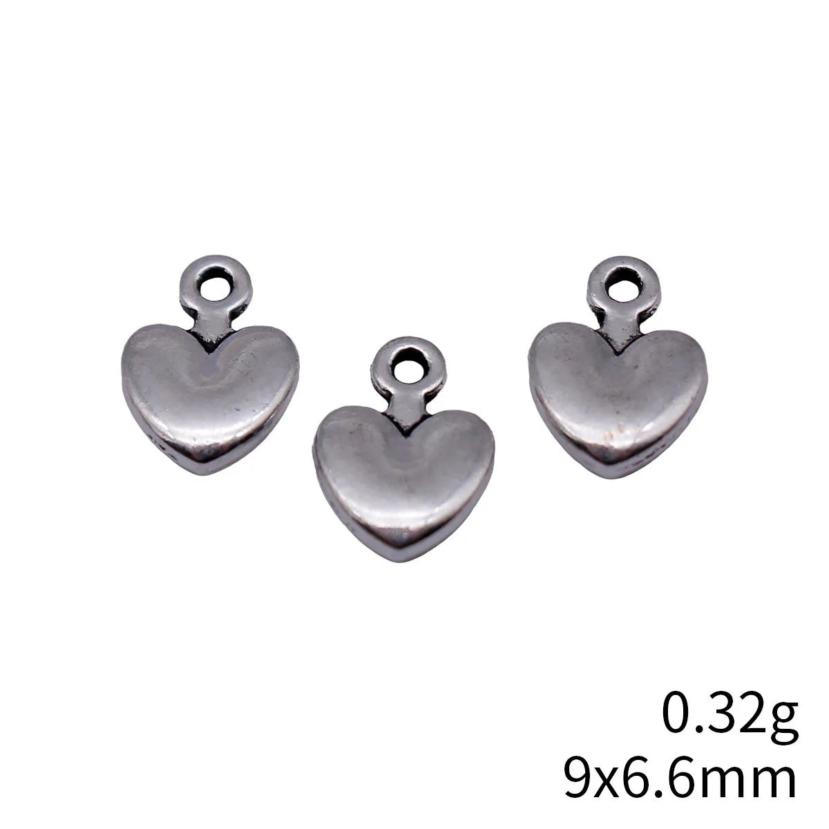 9x6.6mm 0.32g Multicolor Zinc Alloy Heart Charm Pendant for DIY Bracelet Necklace Jewelry Making
