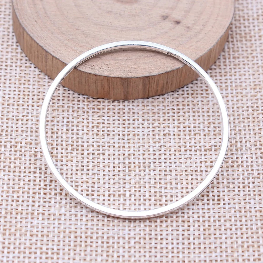 50x50mm 3.4g Antique Silver Zinc Alloy Round Ring Charm Pendant for Necklace Earring Jewelry Making