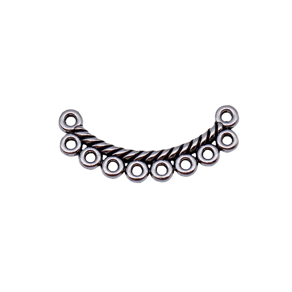 29x14mm 1.1g Antique Silver Zinc Alloy Multi Hole Earring Connector Charm for DIY Earrings