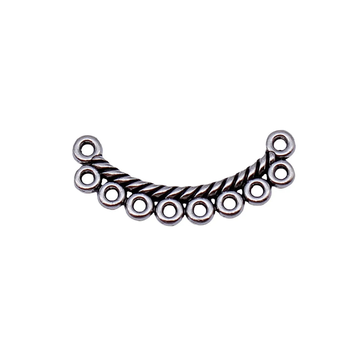 29x14mm 1.1g Antique Silver Zinc Alloy Multi Hole Earring Connector Charm for DIY Earrings