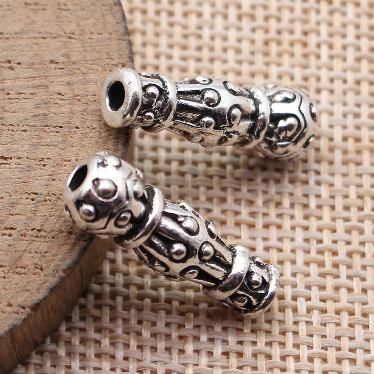 23x7.4x7.4mm 2.8g Antique Silver Zinc Alloy Imam Prayer Rosary Loose Metal Beads for Tasbih Jewelry Making