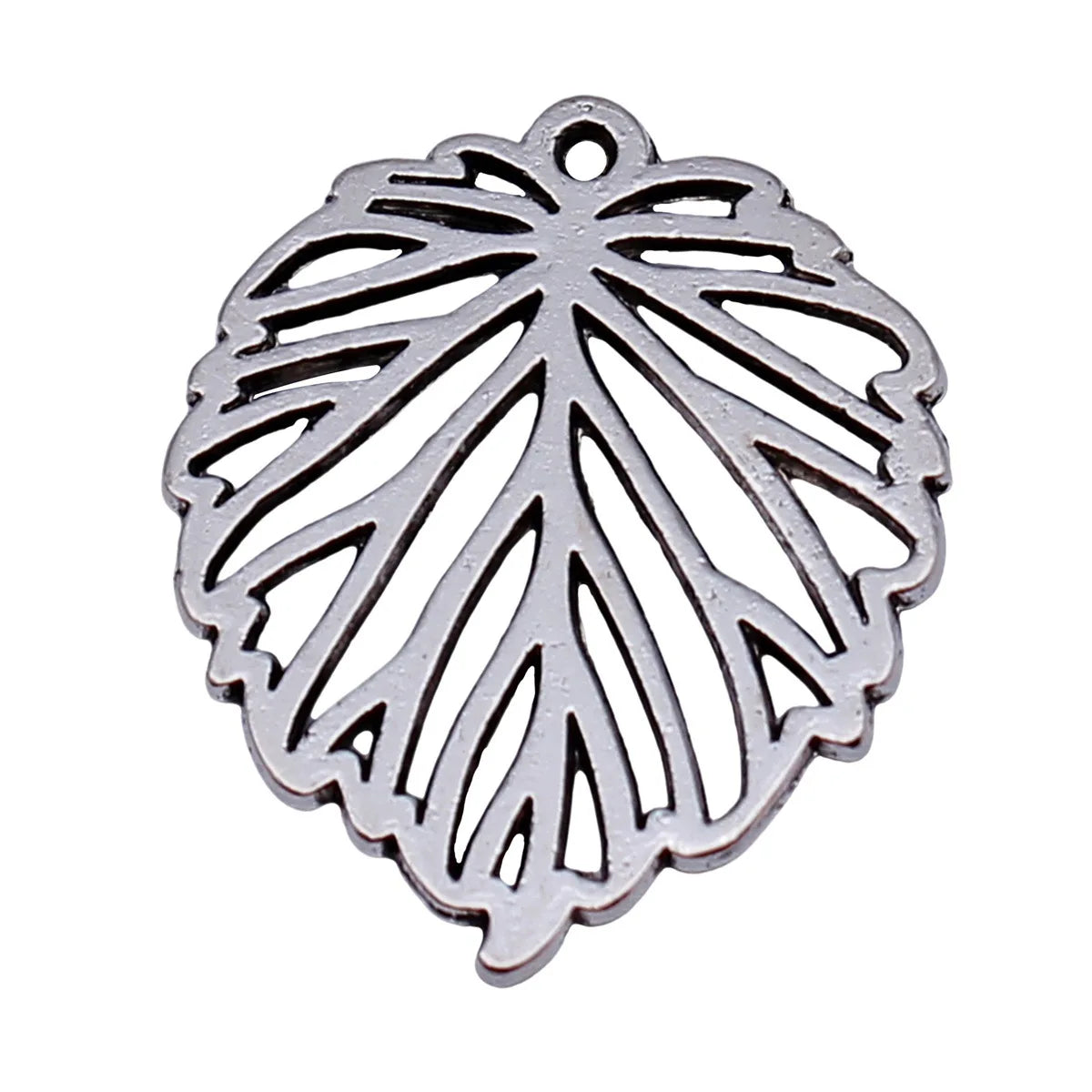 22x18mm 1.2g Antique Silver Zinc Alloy Hollow Leaf Charm Pendant for DIY Necklace Bracelet Jewelry