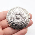 59x57mm 17.2g Antique Silver Tone Zinc Alloy Round Ring Textured Disc Connector Charm for DIY Necklace