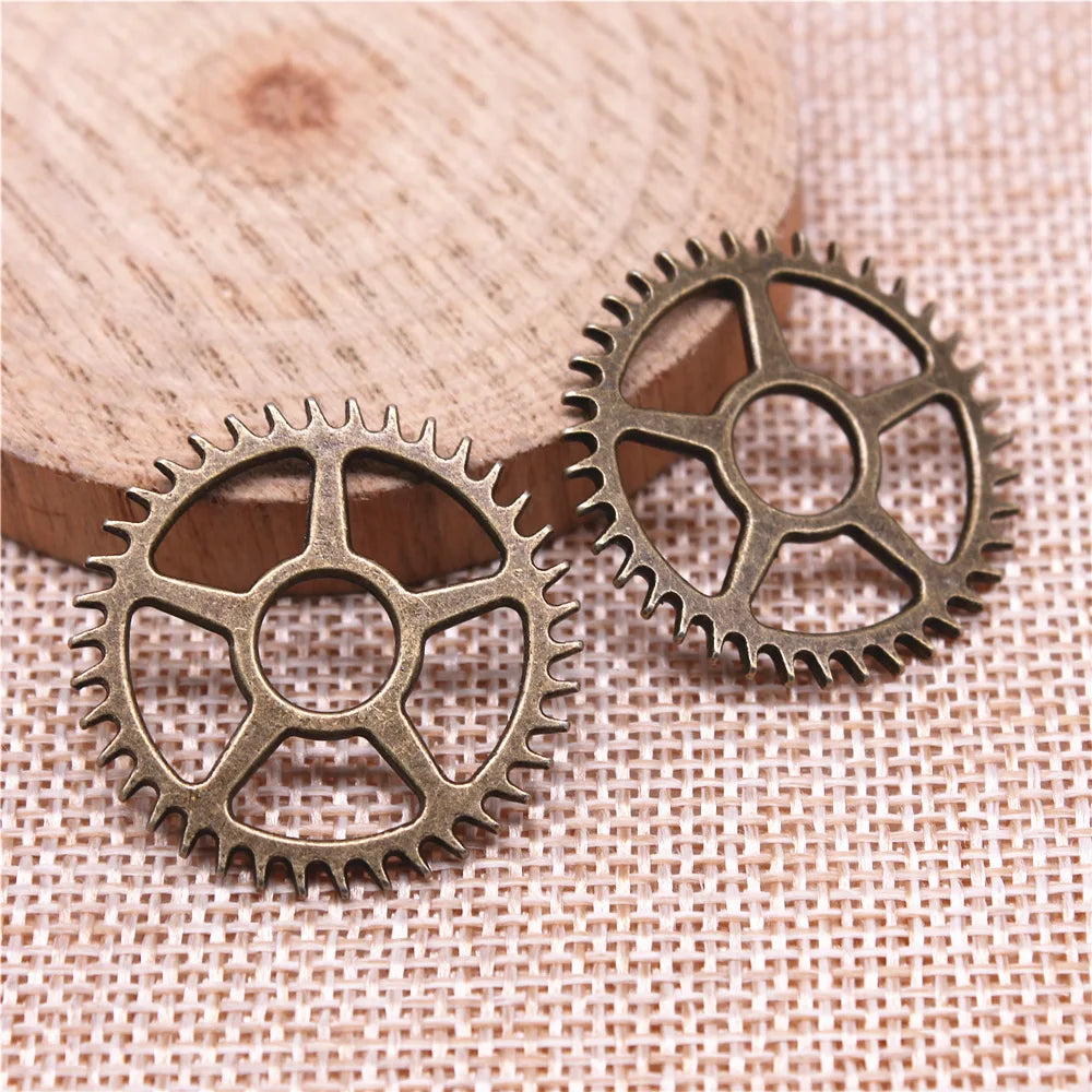 30x30mm 3g Multicolor Zinc Alloy Gear Charm Pendant for DIY Steampunk Jewelry Making