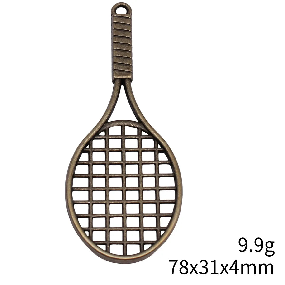 78x31x4mm 9.9g Multicolor Zinc Alloy Tennis Racket charm pendant for DIY sports jewelry making