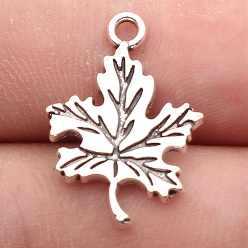 23x16mm 1.3g Antique Silver Zinc Alloy Leaf Charm Pendant for DIY Necklace Bracelet Jewelry Making