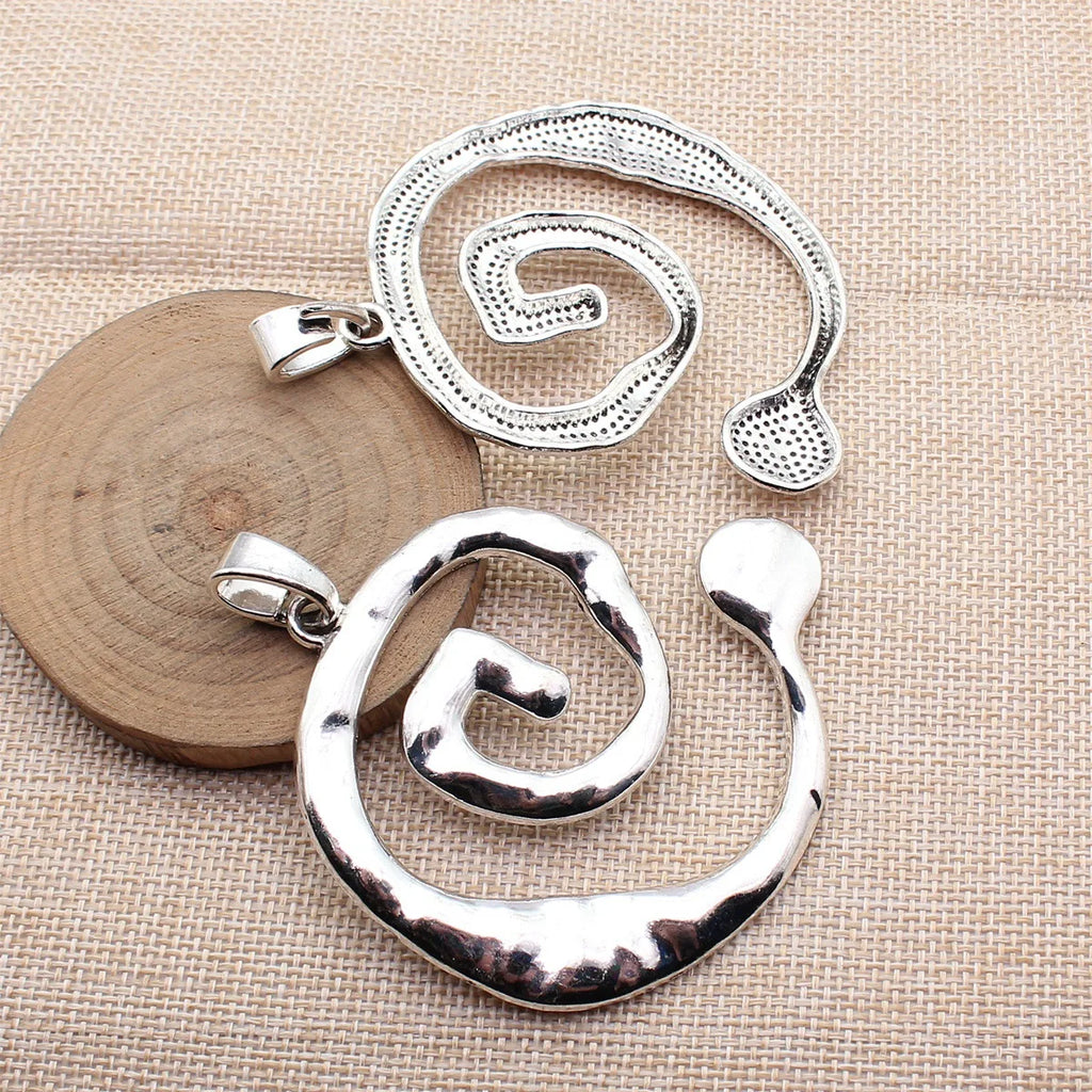 80x70mm 22g Multicolor Zinc Alloy Swirl Large Charm Pendant for DIY Necklace Jewelry Making