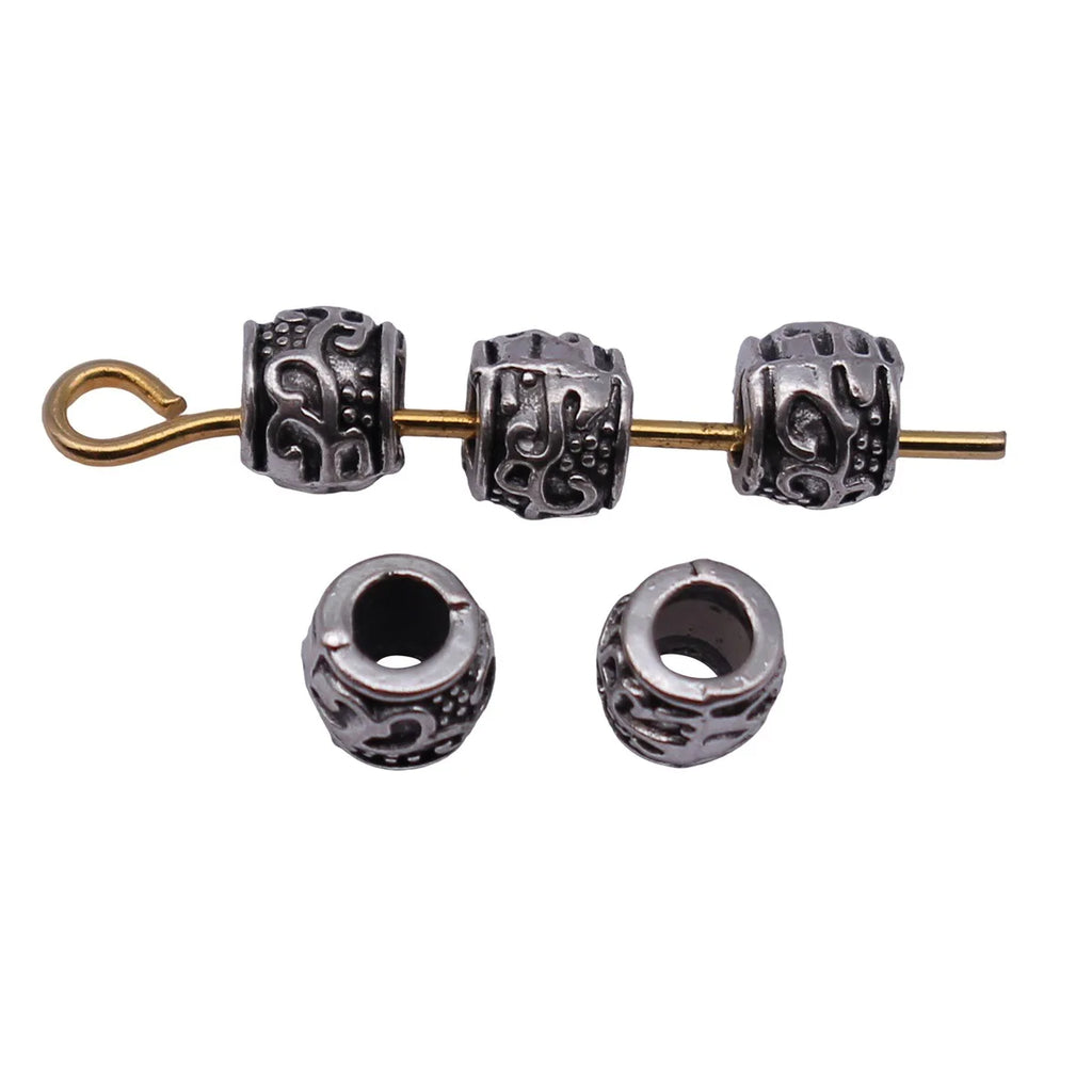 4.8x4.8x4.3mm 0.24g Antique Silver Zinc Alloy Vine Texture Spacer Beads for DIY Bracelet and Necklace Making
