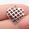 23x21mm 1.4g Antique Silver Zinc Alloy Hollow Woven Texture Heart charm pendant for DIY jewelry making