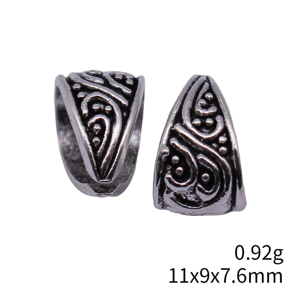 11x9x7.6mm 0.92g Antique Silver Zinc Alloy Engraved Floral Pendant Bail for Necklace Jewelry Making