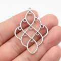 51x36mm 2.8g Antique Silver Zinc Alloy Geometric Hollow Diamond Connector Charm for DIY Earrings