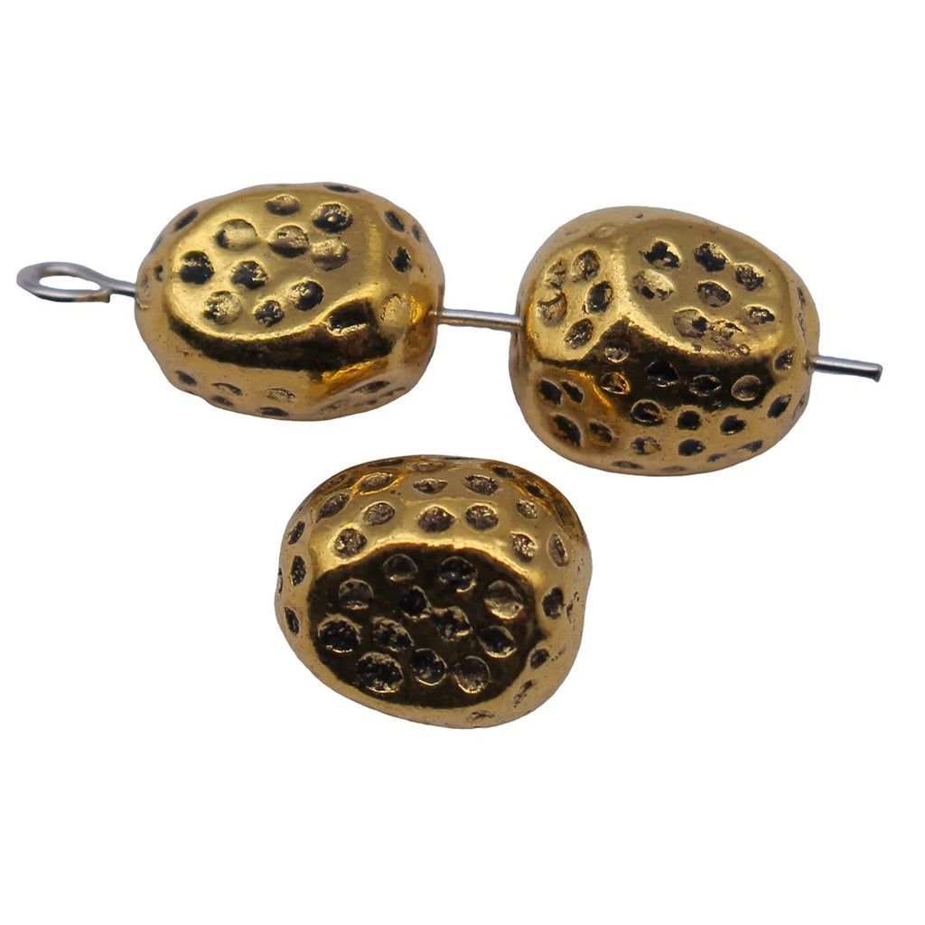 11x9.4x8.6mm 3.3g Antique Gold Zinc Alloy Hammered Irregular Spacer Beads for DIY Bracelet Jewelry Making