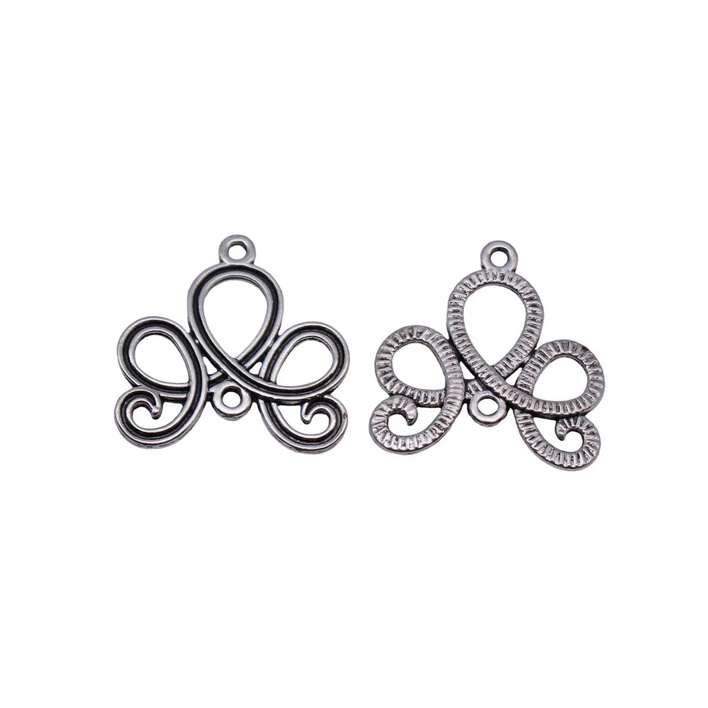 21x21mm 1.1g Antique Silver Zinc Alloy Celtic Swirl Celtic Knot Connector Charm for DIY Bracelet Jewelry Making