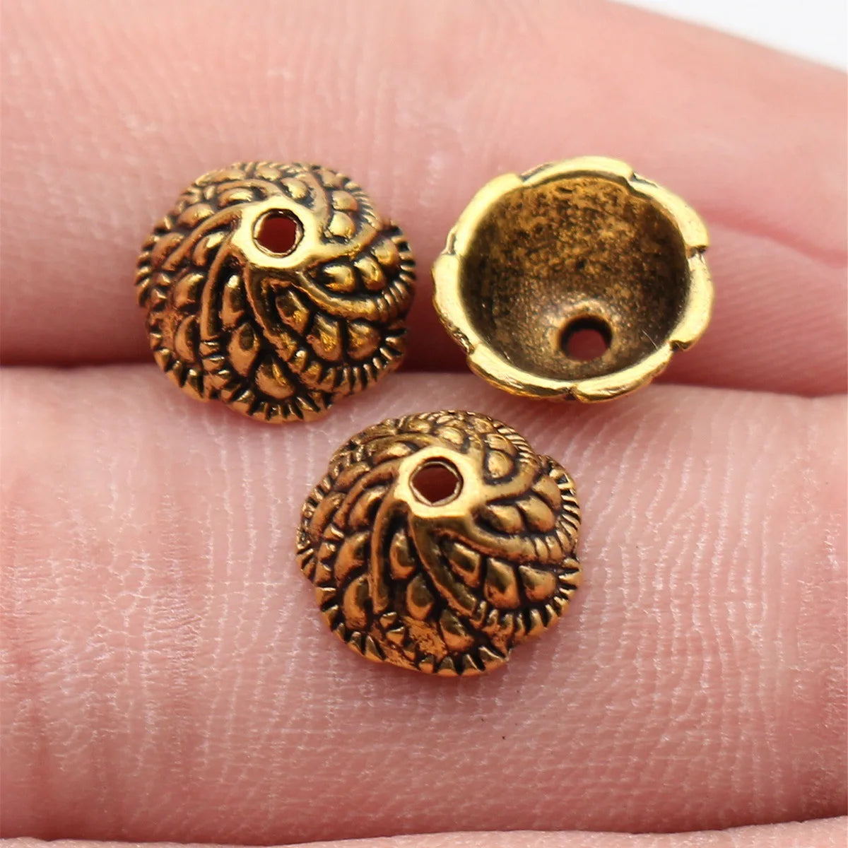 10x10x5.7mm 0.62g Zinc Alloy Flower Bead Caps Jewelry Findings for DIY Beadwork and Necklace Making