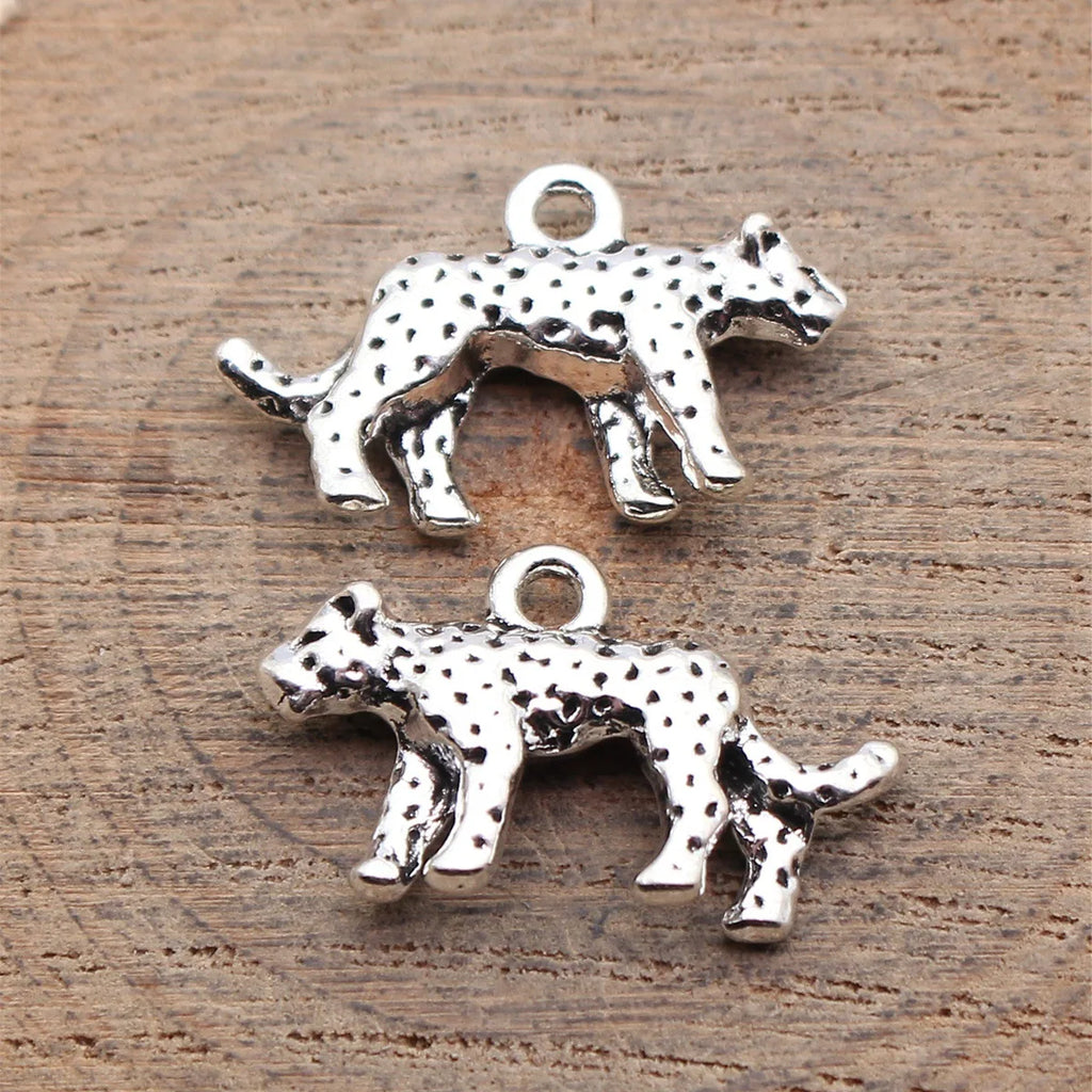 24x15mm 2.5g Multi-Color Zinc Alloy 3D Leopard Charm Pendant for DIY Necklace Bracelet Making