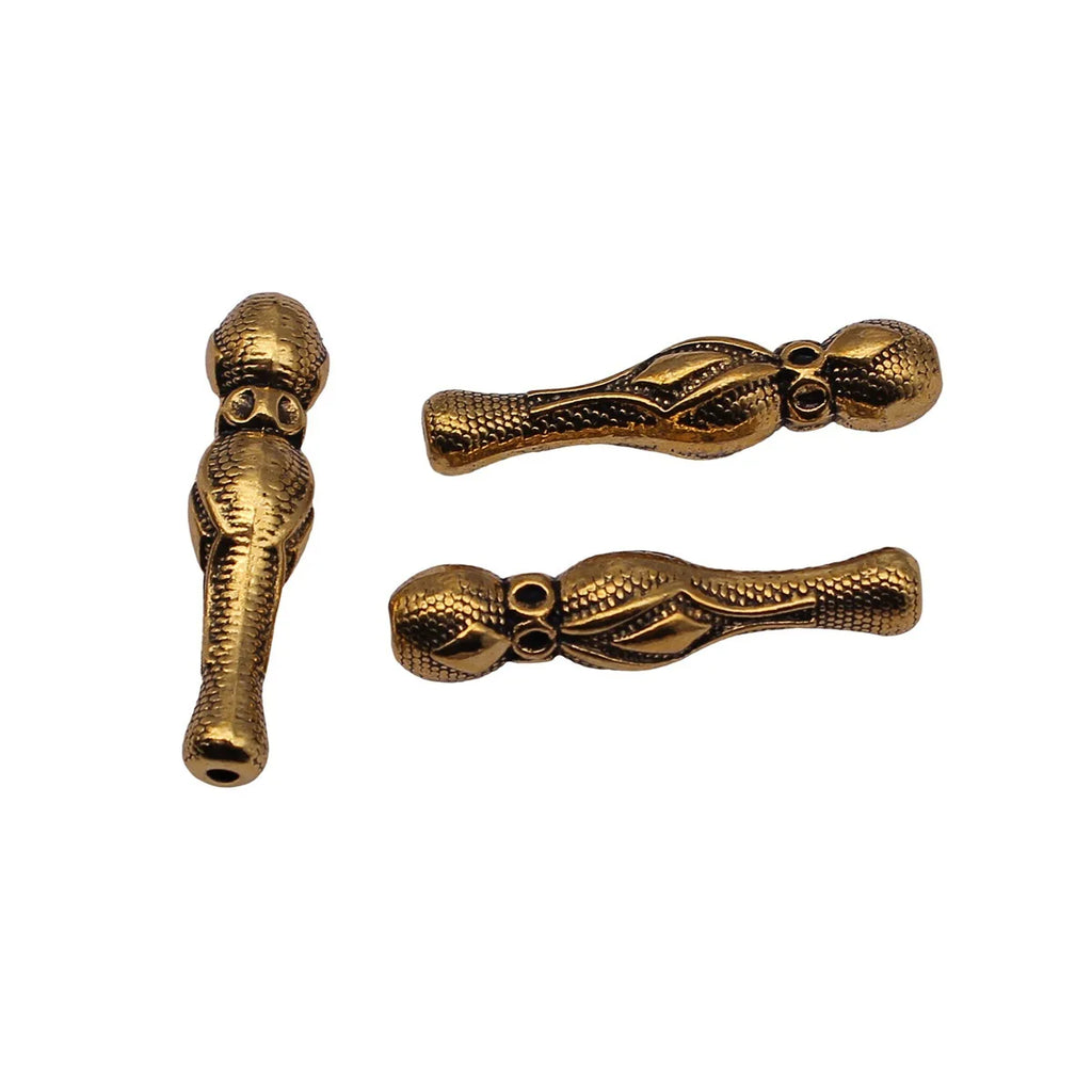 33x8x7.6mm 4.8g Antique Gold Zinc Alloy Imam Prayer Bead Loose Metal Beads for Rosary Jewelry Making