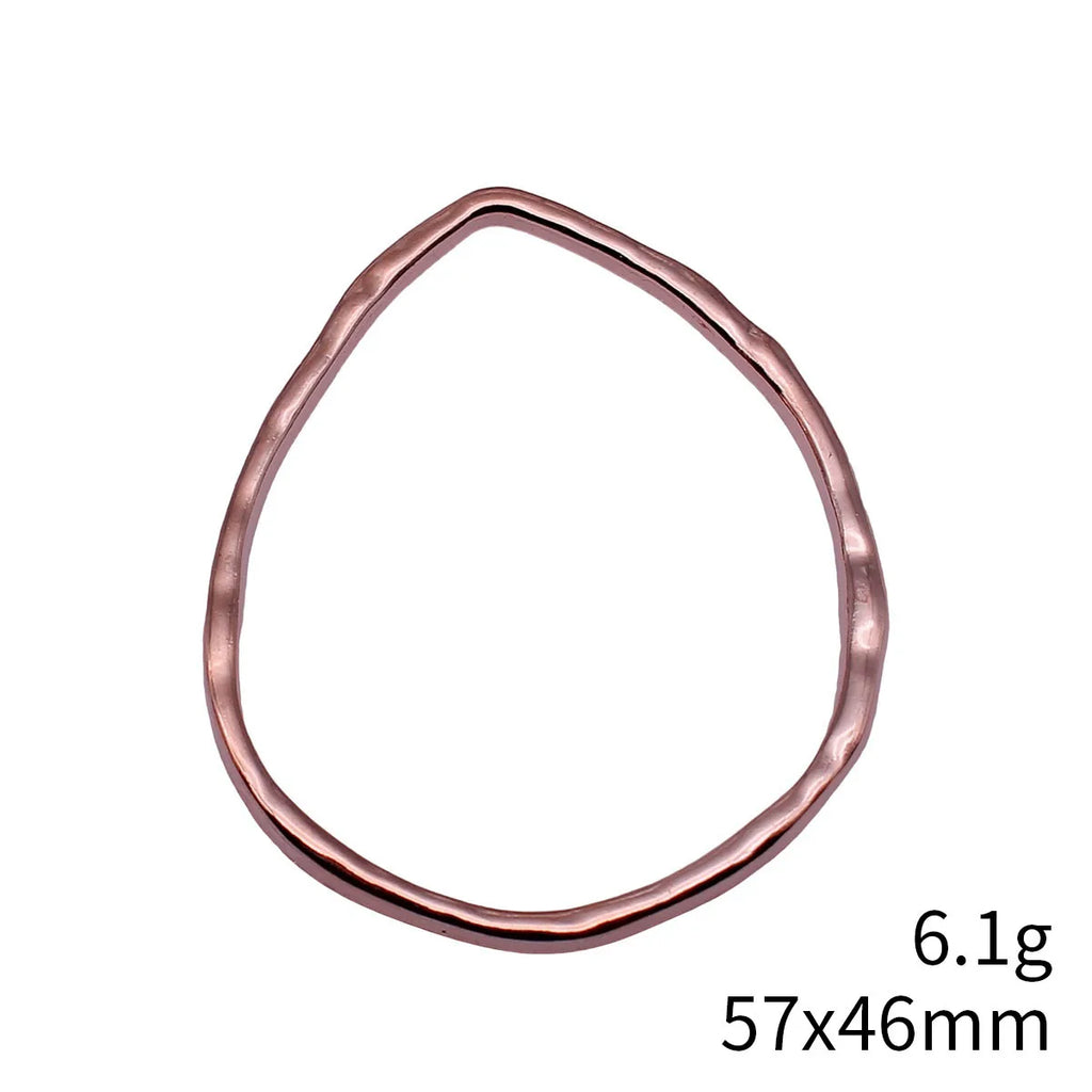 57x46mm 6.1g Rose Gold Zinc Alloy Hollow Teardrop Frame Charm Pendant for DIY Necklace Jewelry