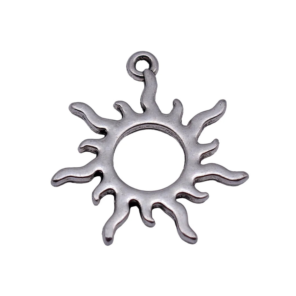 27x24mm 2g Antique Silver Zinc Alloy Sun Charm Pendant for DIY Bracelet Necklace Jewelry Making