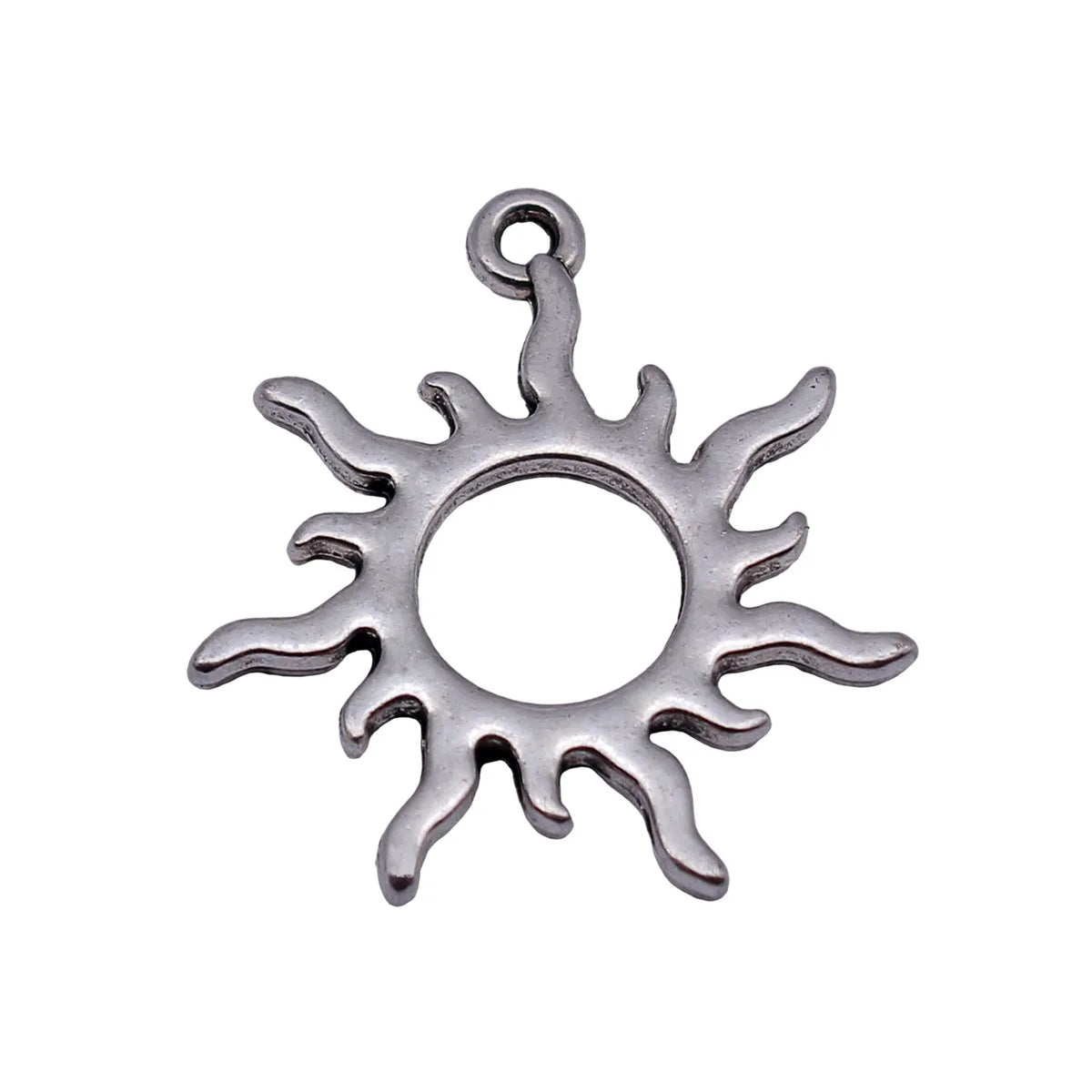 27x24mm 2g Antique Silver Zinc Alloy Sun Charm Pendant for DIY Bracelet Necklace Jewelry Making