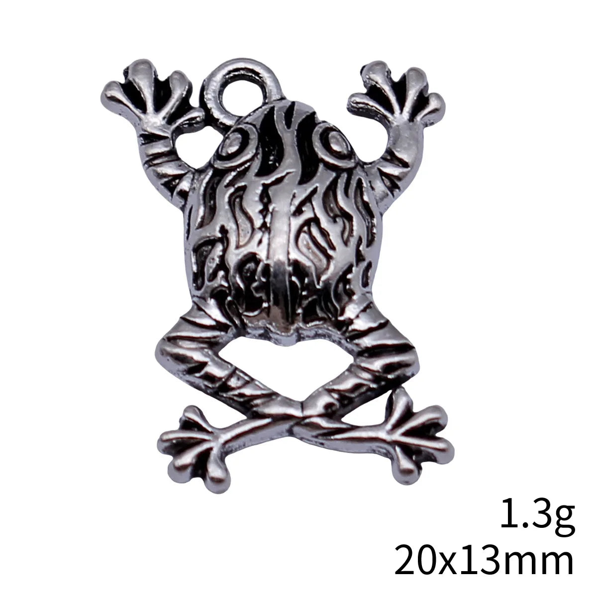 20x13mm 1.3g Antique Silver Zinc Alloy Frog Charm Pendant for DIY Necklace and Bracelet Making