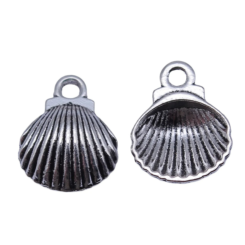 15x12mm 0.8g Antique Silver Zinc Alloy Shell Charm Pendant for DIY Necklace Bracelet Jewelry