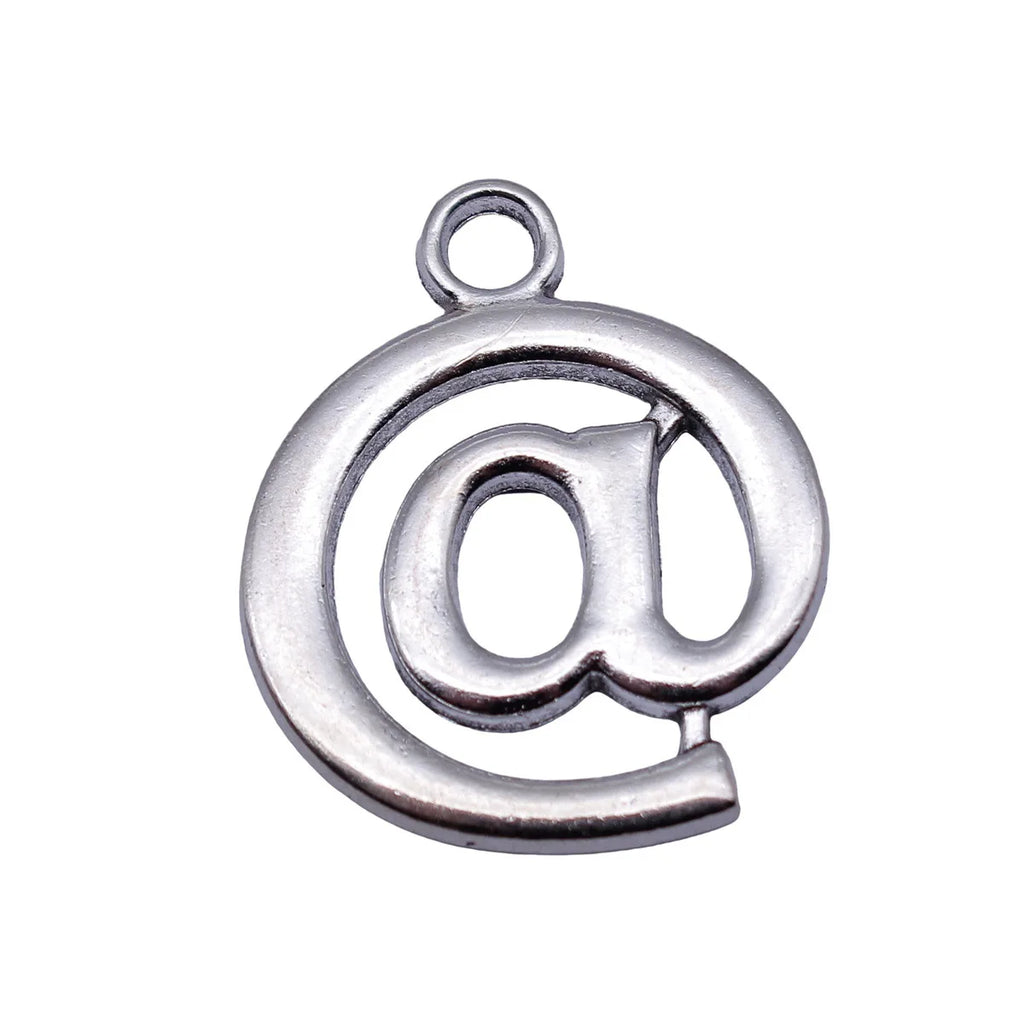 29x24mm 3.6g Antique Silver Zinc Alloy At Symbol Charm Pendant for DIY Necklace Bracelet Making