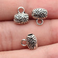 9.9x8.6x6.6mm 1.2g Antique Silver Zinc Alloy Flower Three-Hole Pendant Bail for DIY Jewelry Making