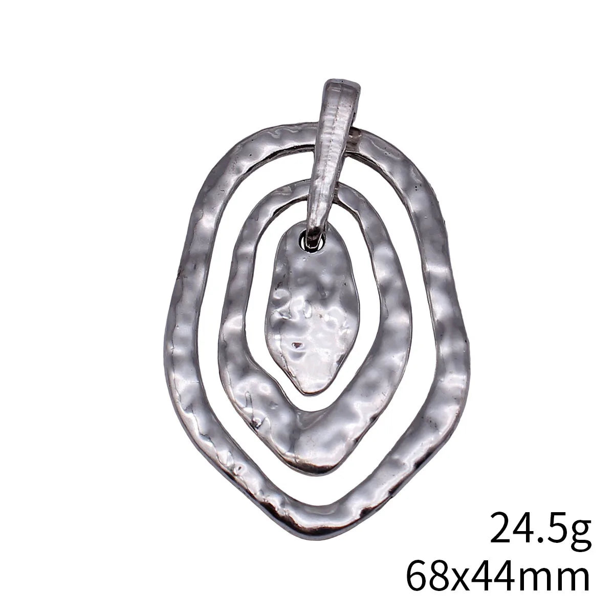 68x44mm 24.5g Multicolor Zinc Alloy Three Layer Geometric Openwork Hammered Hollow Charm Pendant for Earrings