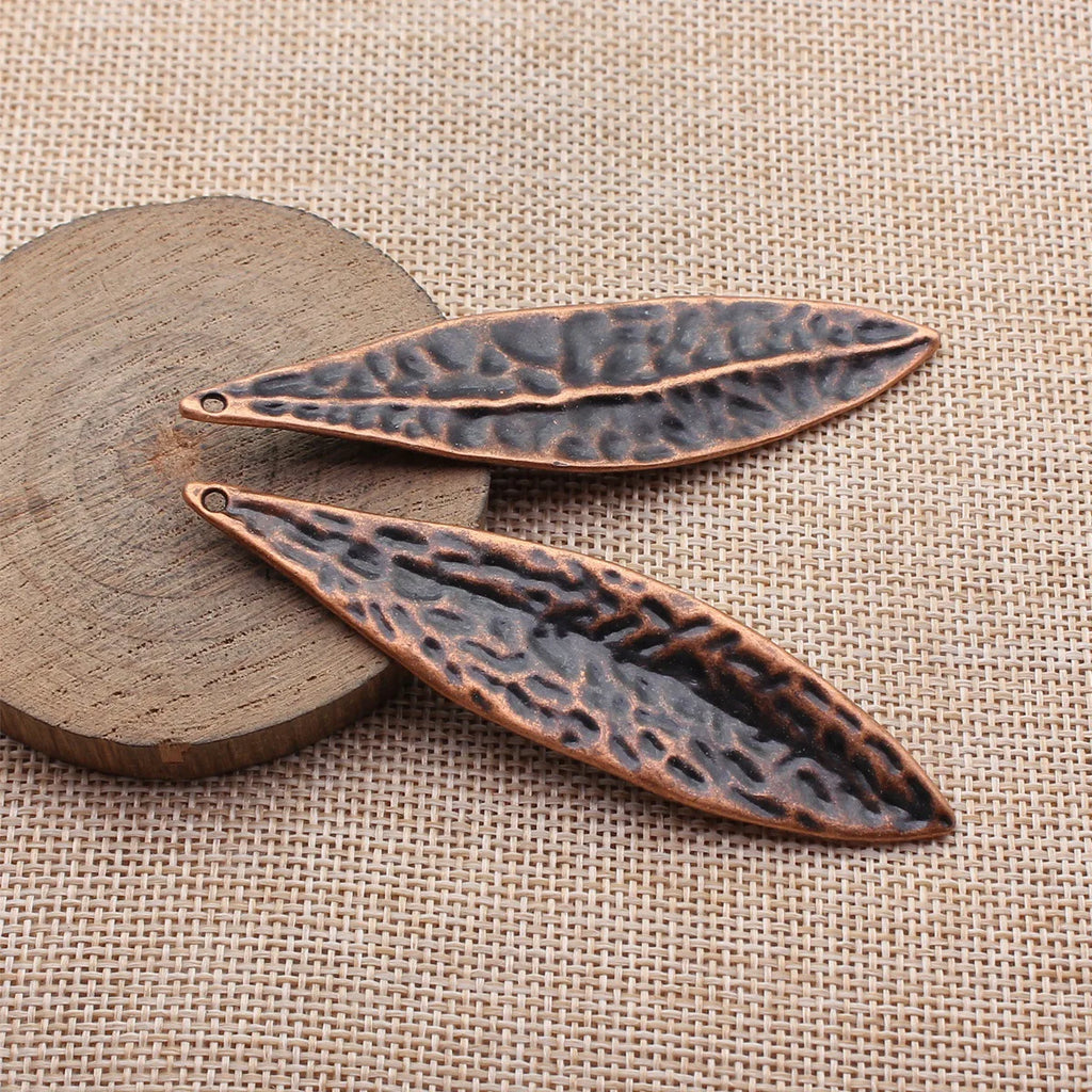 85x20mm 10.8g Multicolor Zinc Alloy Hammered Large Tree Leaf Charm Pendant for DIY Necklace Making