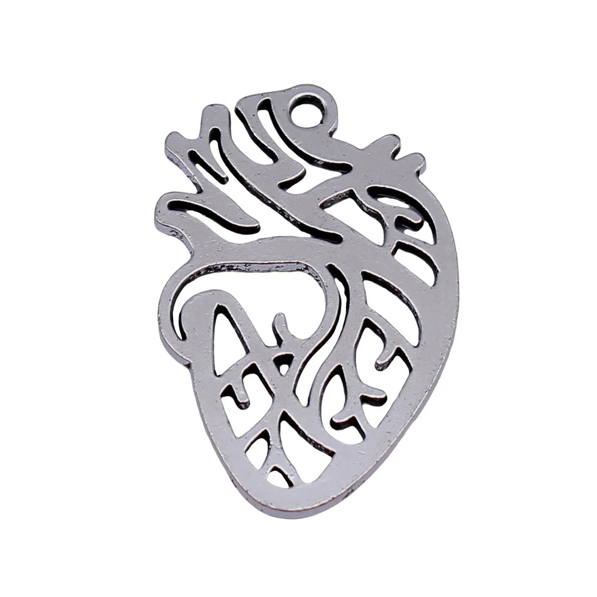 28x18mm 2.3g Antique Silver Zinc Alloy Heart Charm Pendant for DIY Necklace Bracelet Making