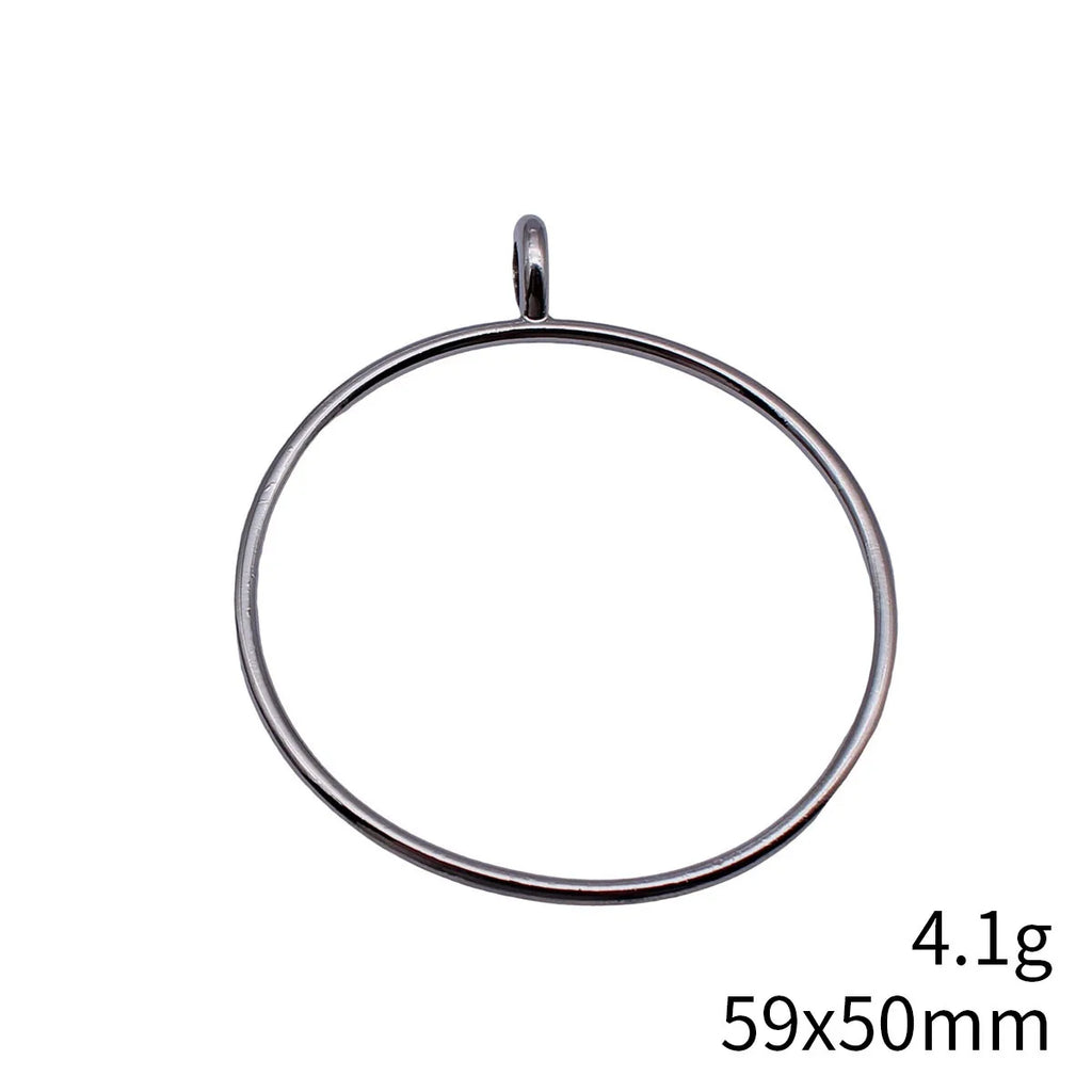 59x50mm 4.1g Multi Finish Zinc Alloy Hollow Round Ring Charm Pendant for DIY Necklace Jewelry Making