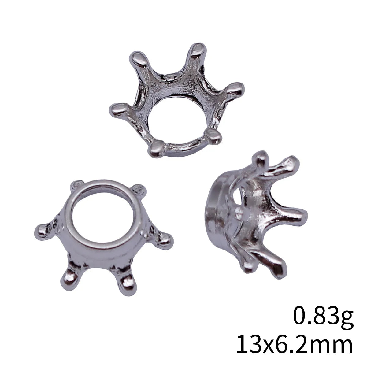13x6.2mm 0.83g Antique Silver Zinc Alloy Crown Charm Pendant for DIY Necklace and Bracelet Making