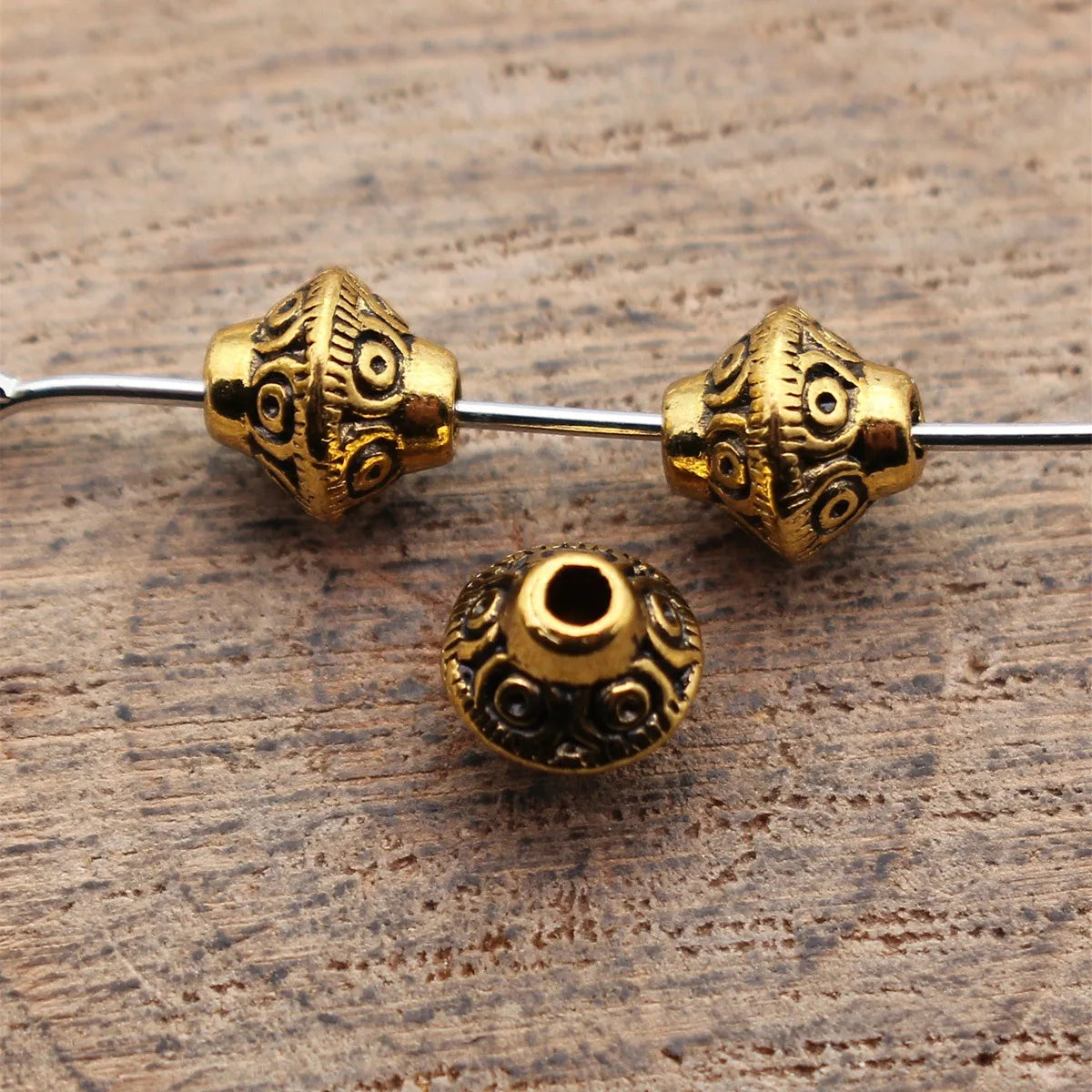6.6x6.6x6.5mm 0.56g Multicolor Zinc Alloy Engraved Round spacer beads for DIY bracelet jewelry making
