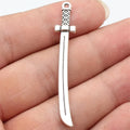 56x9.5mm 2.1g Antique Silver Zinc Alloy Samurai Sword Charm Pendant for DIY Necklace Jewelry Making