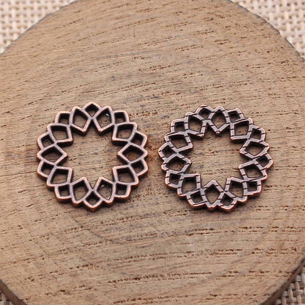 19x19mm 1.2g Multicolor Zinc Alloy Hollow Geometric Pattern Connector Charm for DIY Bracelet Earrings