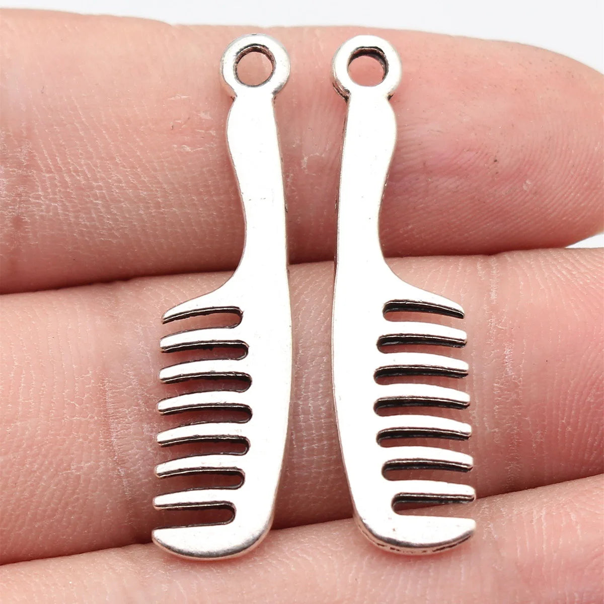 39x9.9mm 2.1g Antique Silver Zinc Alloy Comb Charm Pendant for DIY Necklace Bracelet Jewelry Making