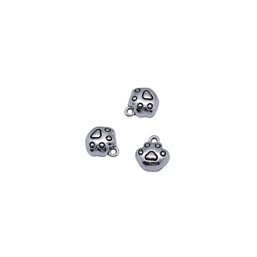 10x9.2x5.8mm 1.5g Antique Silver Zinc Alloy Cute 3D Paw Charm Pendant for DIY Pet Theme Jewelry Making