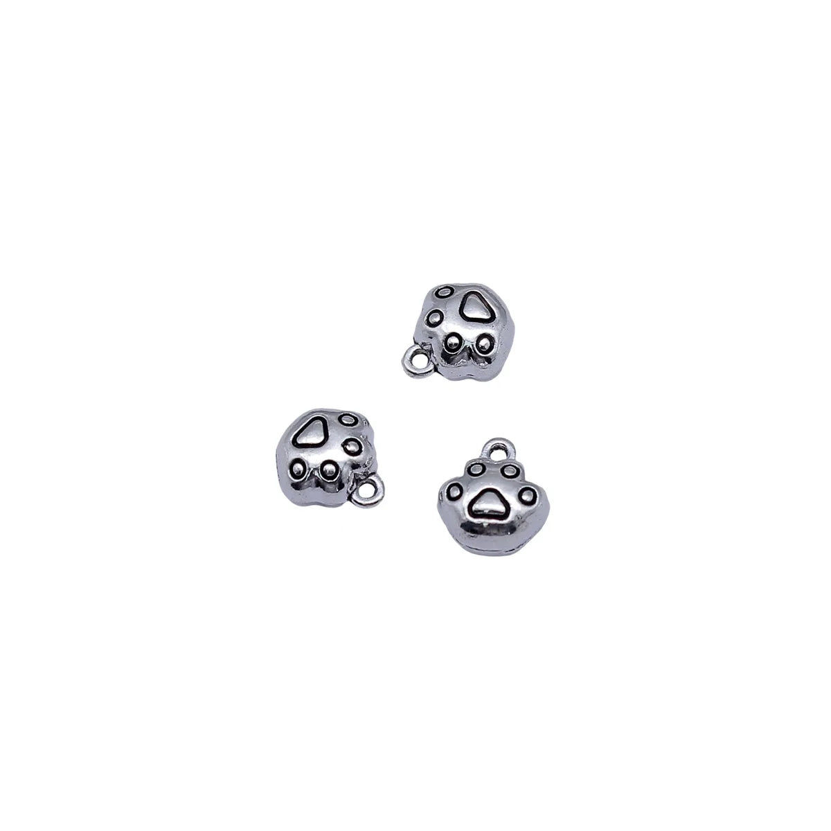 10x9.2x5.8mm 1.5g Antique Silver Zinc Alloy Cute 3D Paw Charm Pendant for DIY Pet Theme Jewelry Making