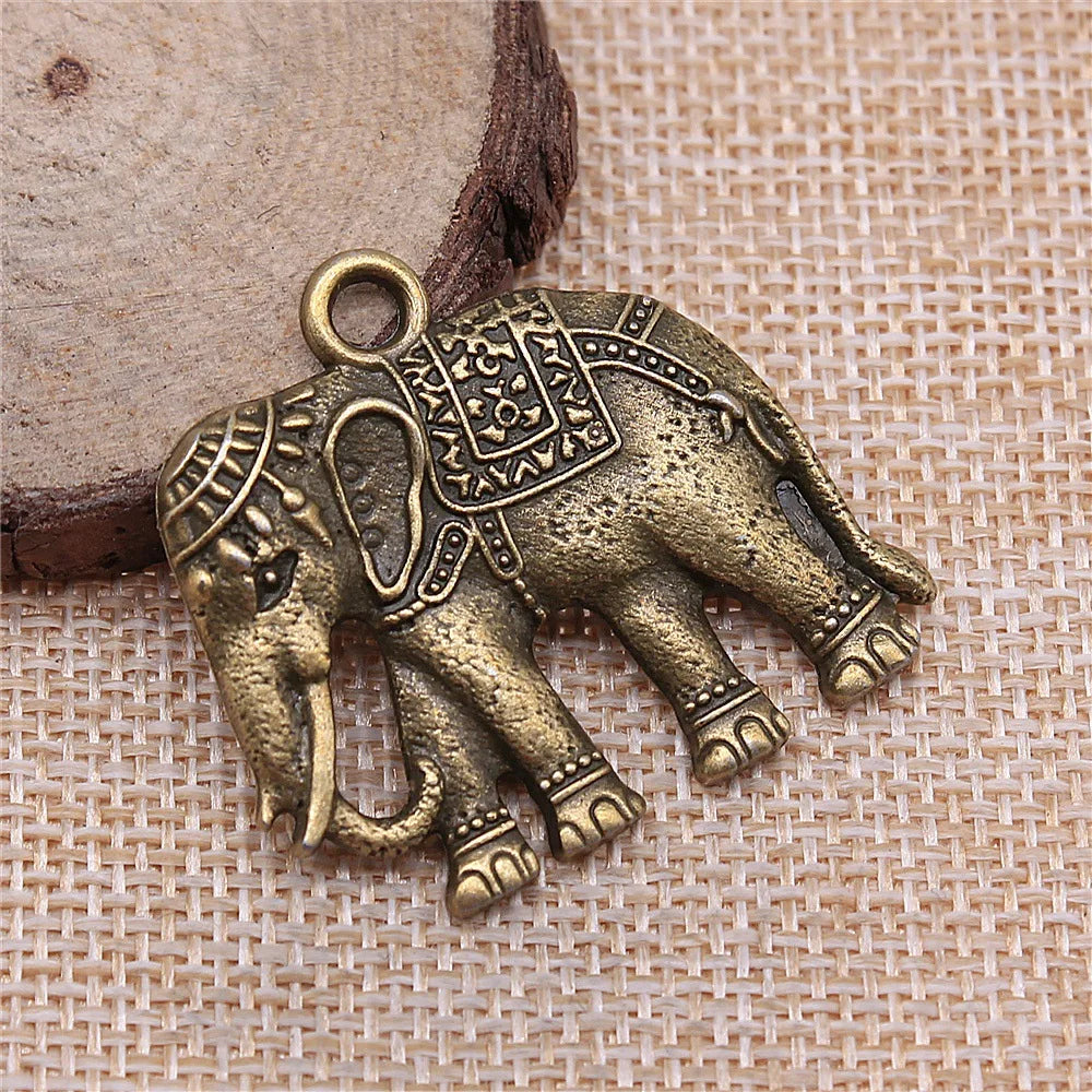 37x34mm 6.7g Multicolor Zinc Alloy Thai Elephant Charm Pendant for DIY Bracelet Necklace Making