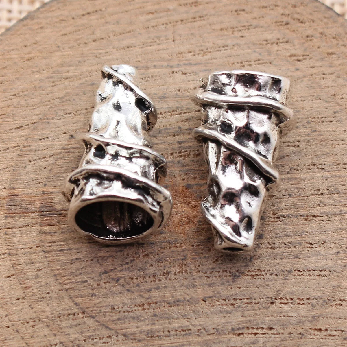 20x13x12mm 3g Antique Silver Zinc Alloy Hammered Cone Tassel Caps Jewelry Findings for DIY Pendant Making