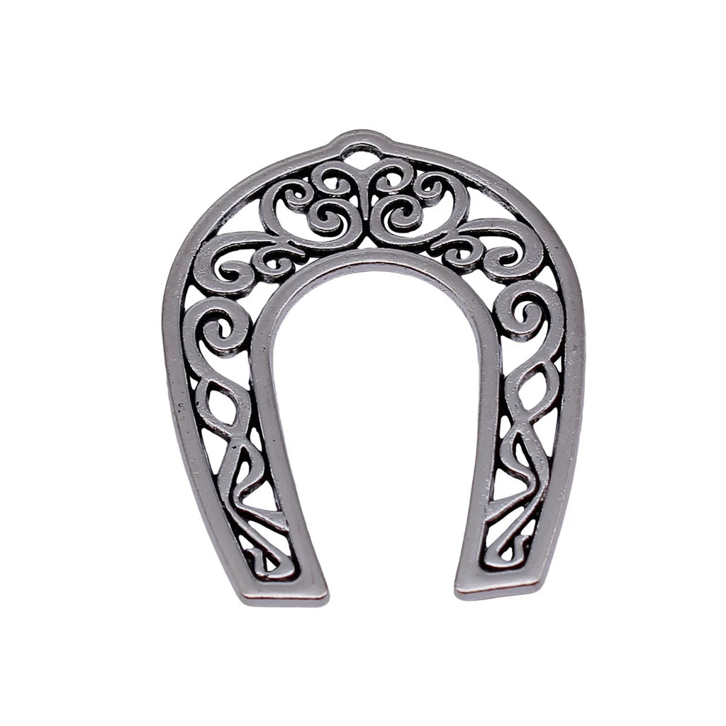 49x39mm 9.6g Multicolor Zinc Alloy Hollow Horseshoe Double Sided Charm Pendant for DIY Necklace Bracelet Jewelry