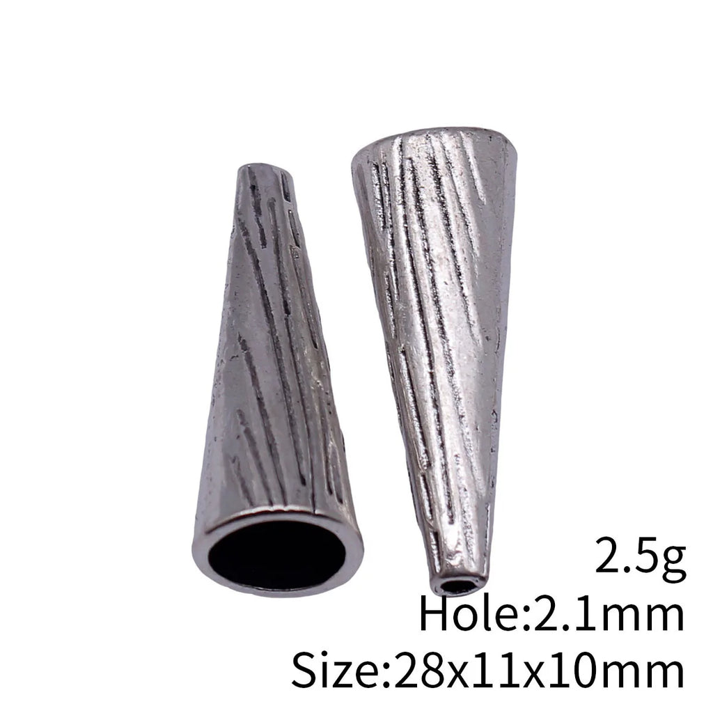 28x11x10mm 2.5g Antique Silver Zinc Alloy Striped Cone Tassel Cap Jewelry Findings for DIY Earrings