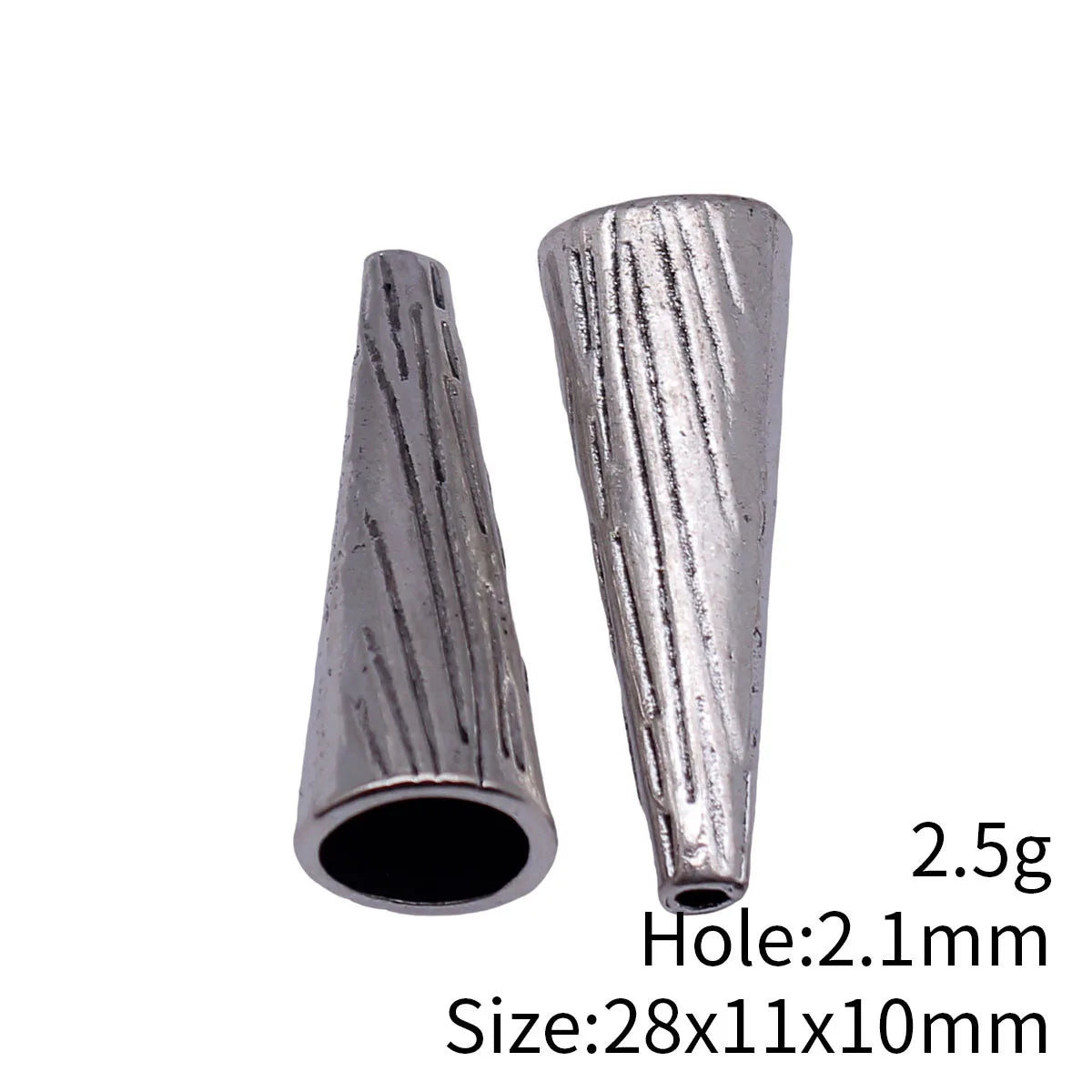 28x11x10mm 2.5g Antique Silver Zinc Alloy Striped Cone Tassel Cap Jewelry Findings for DIY Earrings
