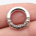 18x18x3.5mm 2.7g Antique Silver Zinc Alloy Round Ring Charm Pendant for Necklace Bracelet Making